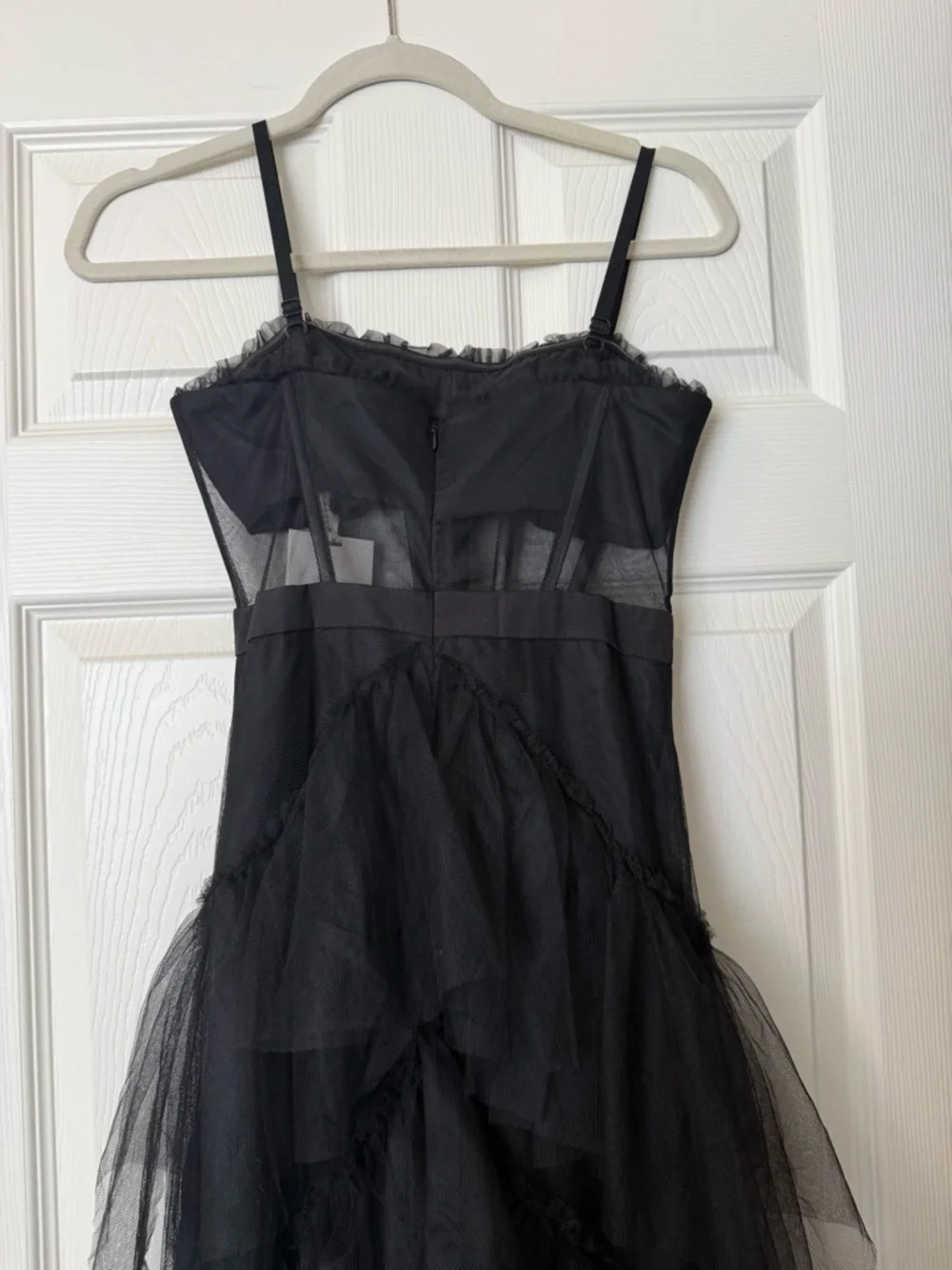 NWT Black Corset Layered Tulle Mesh Maxi Dress size S - Picture 6 of 7